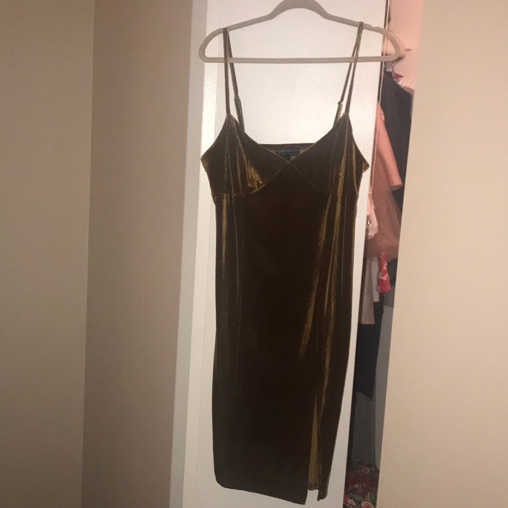 Bronze velvet dress